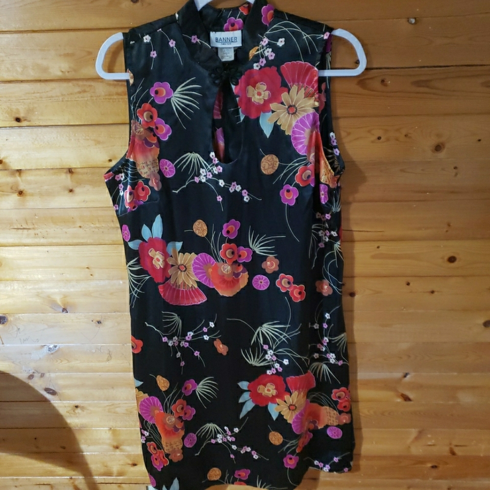 Oriental Style Slip Dress Banner NY size 16